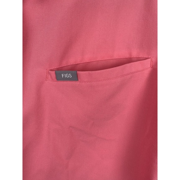 Figs Womens Elmina Size Large Pink Collared Button Up Scrub Top with Poc… - Picture 3 of 7